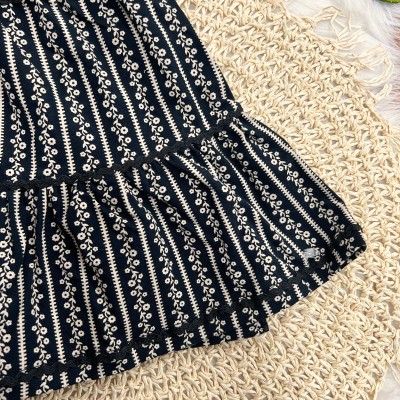 Vestido Mini Florzinhas - Preto e Areia
